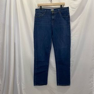 Garnet Hill classic straight leg blue jeans, size 10